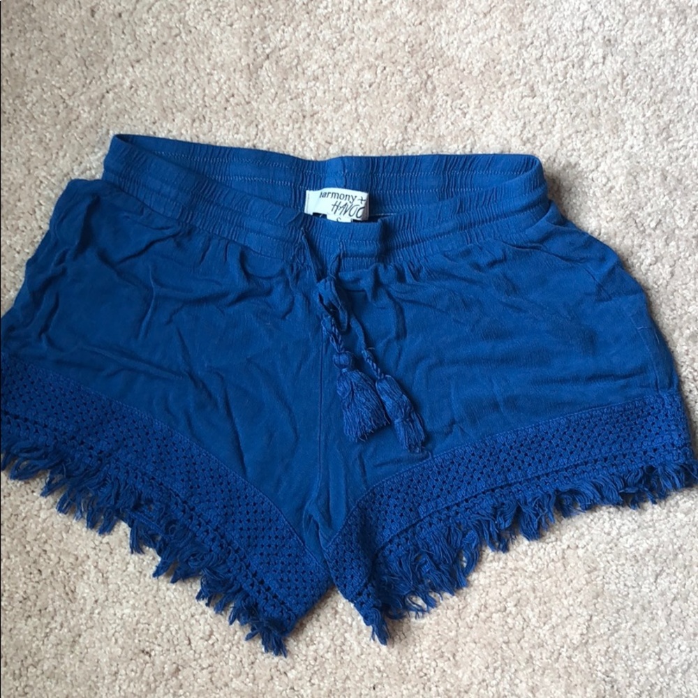 Blue boho shorts